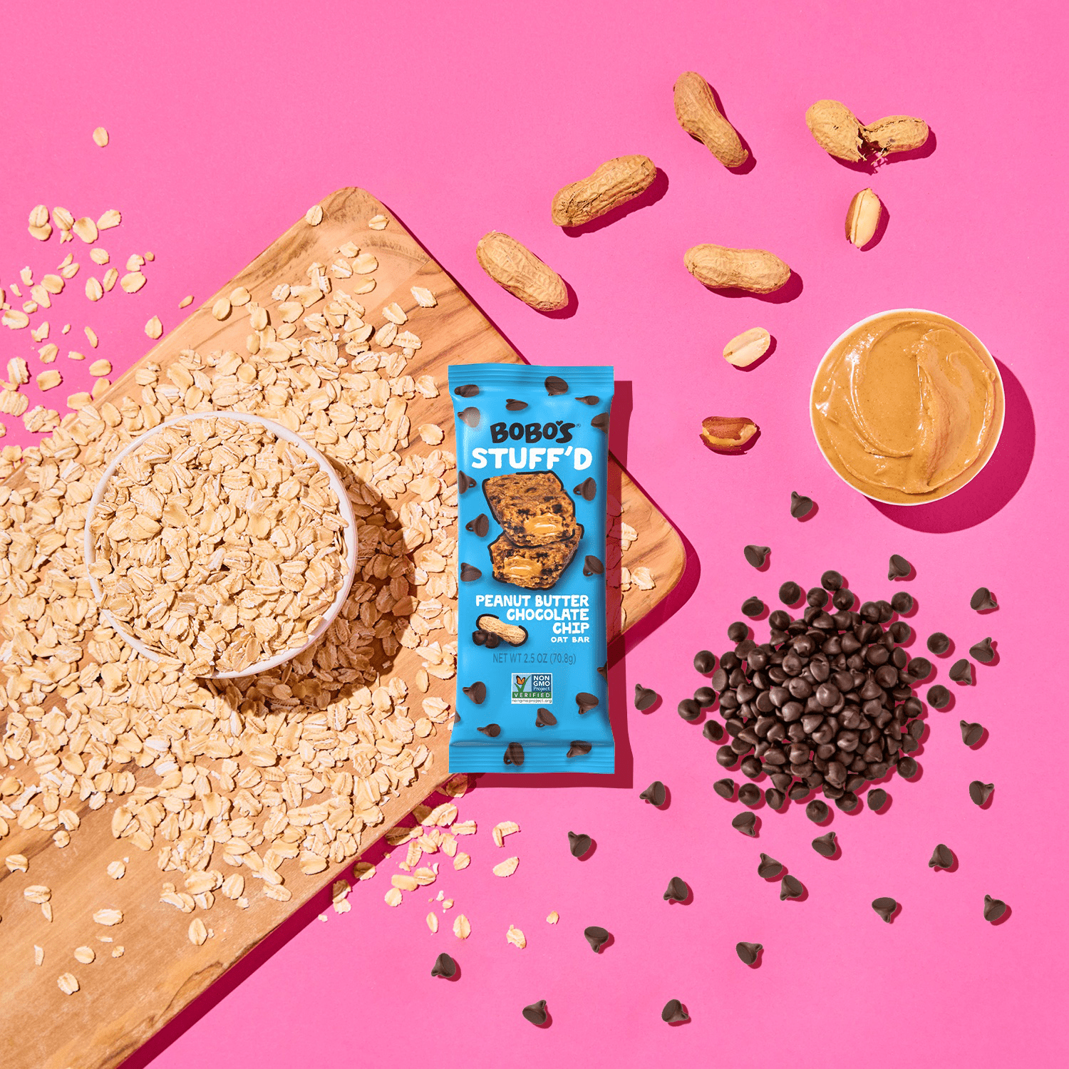 Peanut Butter Chocolate Chip Stuff'd Oat Bar
