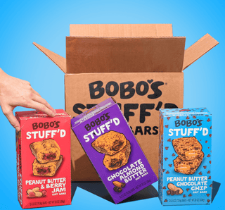 Three boxes of Bobo's Stuff'd Bars