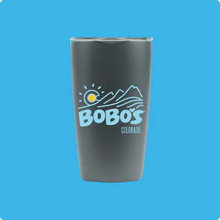 Grey Miir 8oz Coffee Tumbler with Bobo's Logo