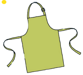 An illustration of a mossy green apron