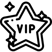 Icon of a star with the letters "VIP" in the middle
