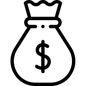 A bag containing a dollar sign on the front