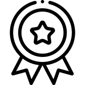 Icon of a rewards badge with a star in the center