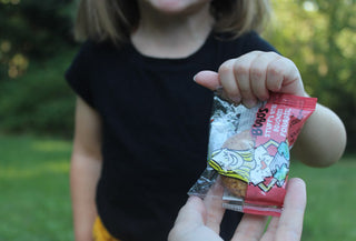 girl with soy free bobo's stuffed oat bites