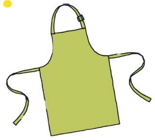 An illustration of a mossy green apron