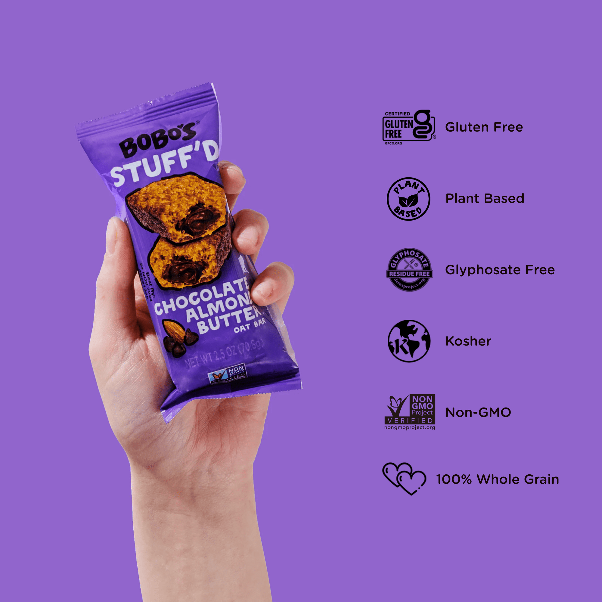 Chocolate Almond Butter Stuff'd Oat Bar